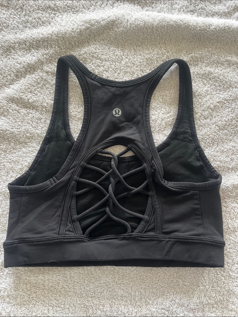 lululemon athletica Black Strappy Open-Back Racerback Sports Bra
